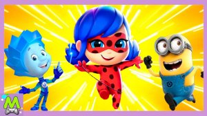Фиксики против Миньонов и Говорящего Тома Леди-Баг.Гонки на Скорость.Кто Быстрее