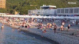 Небуг Туапсинский район сегодня 27 июля 2025. Обстановка на Центральном пляже , море и погода