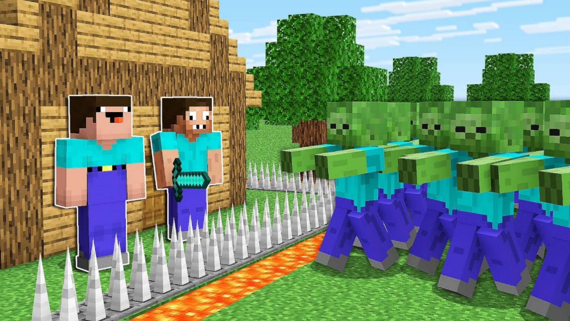 Нуб и про построили защищённый дом против зомби в Майнкрафт! ДакПлей DakPlay смотреть онлайн