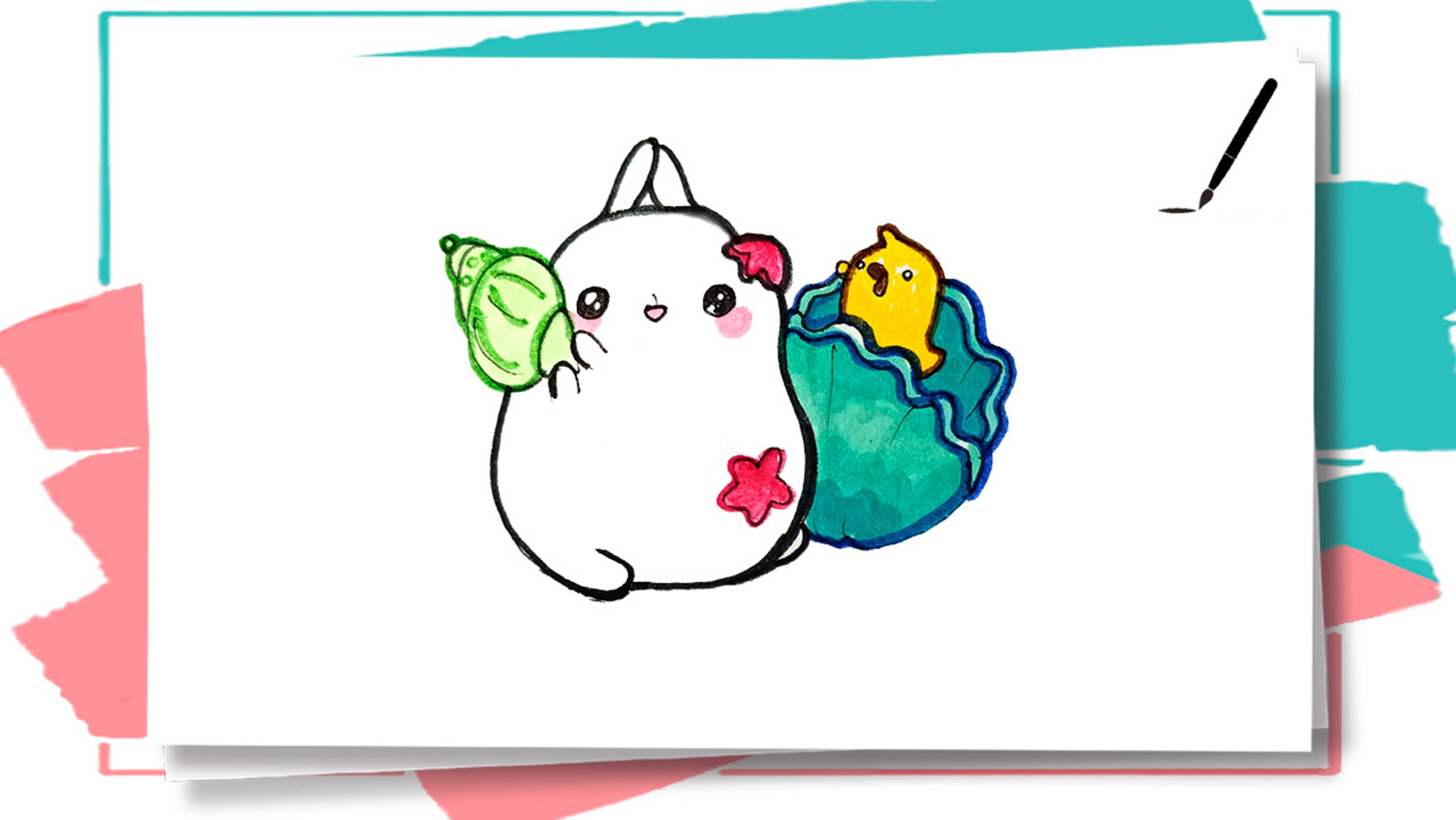 Как нарисовать Моланг и цыпленка Пиу-Пиу / How to draw Molang смотреть онлайн