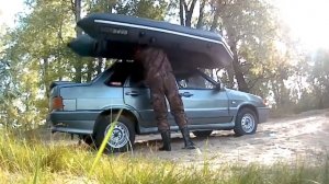 перевозка лодки на крыше авто