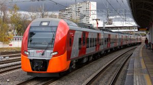 Москва. Еду на поезде ЭС2Г «Ласточка» по МЦК