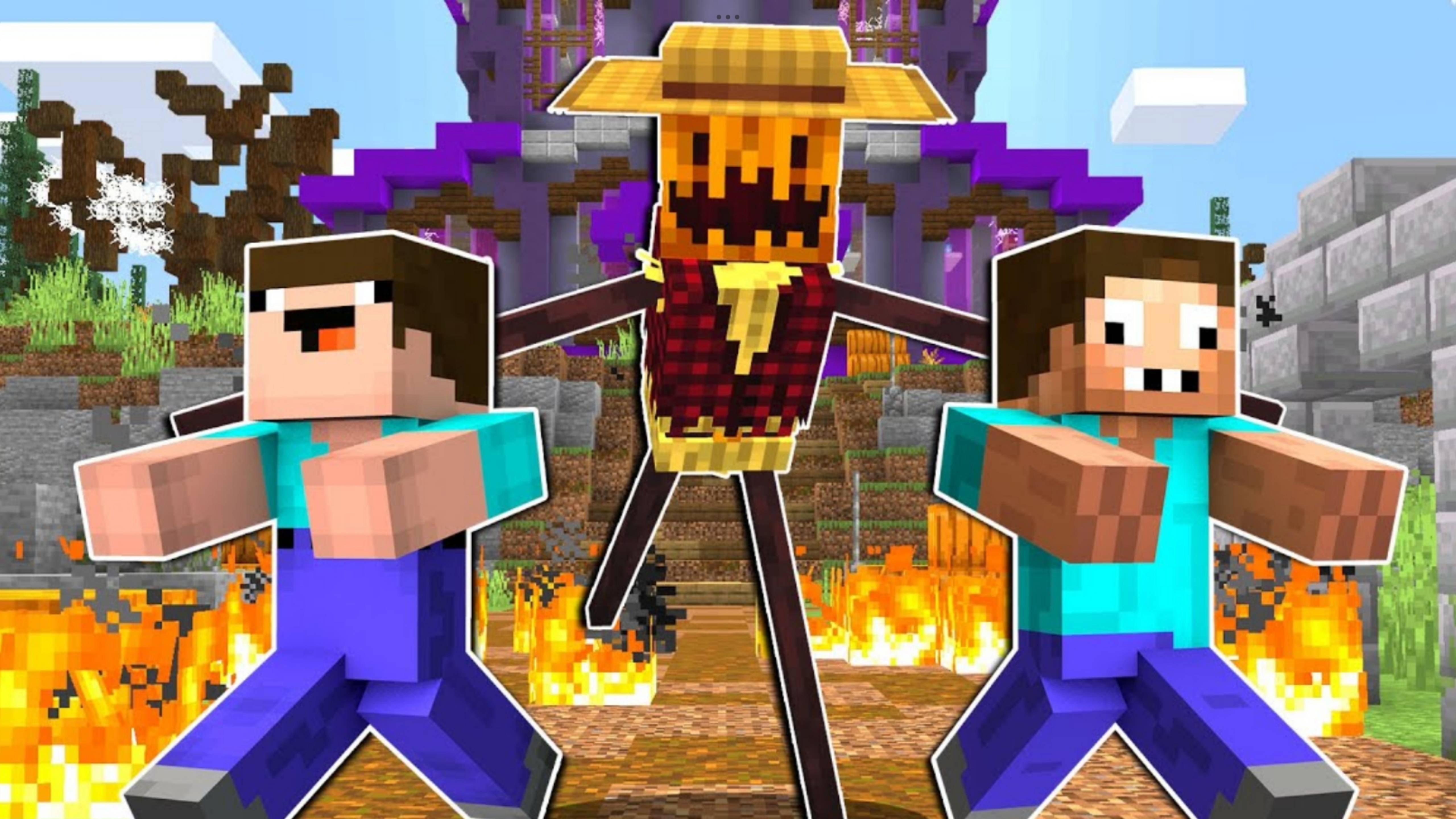 Нуб и про спасают город от тыква монстра в Майнкрафт! ДакПлей DakPlay смотреть онлайн