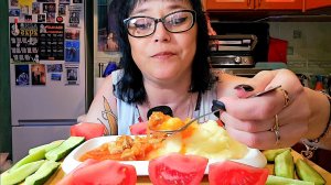 Мукбанг | Пюре с гуляшом,Овощи | Обжор Асмр