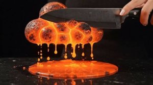 НОЖ РЕЖЕТ ЛАВУ! АСМР РЕЖЕМ РАЗЛИЧНЫЕ ЖИДКОСТИ . ЗАЛИПАТЕЛЬНЫЙ РОЛИК