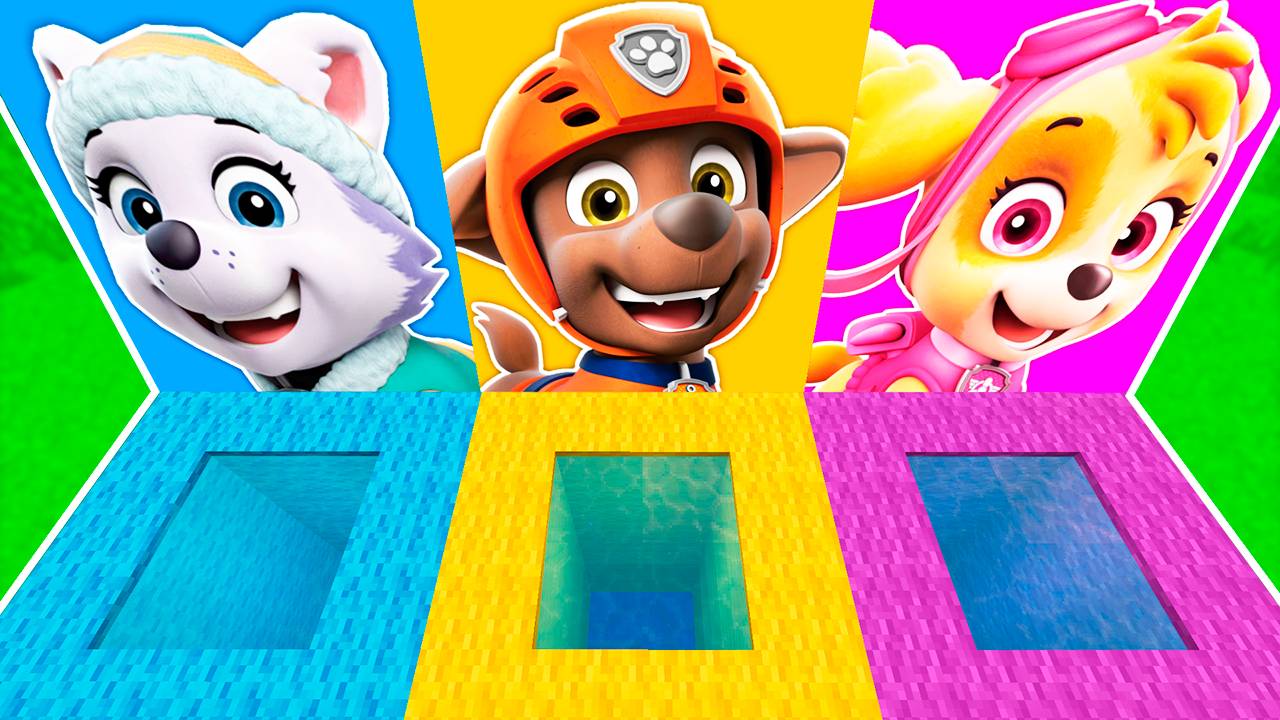 ВЫБЕРИ ПРАВИЛЬНУЮ ЯМУ ПОРТАЛ ЩЕНЯЧИЙ ПАТРУЛЬ в МАЙНКРАФТ ЗОМБАК ЩЕНКИ