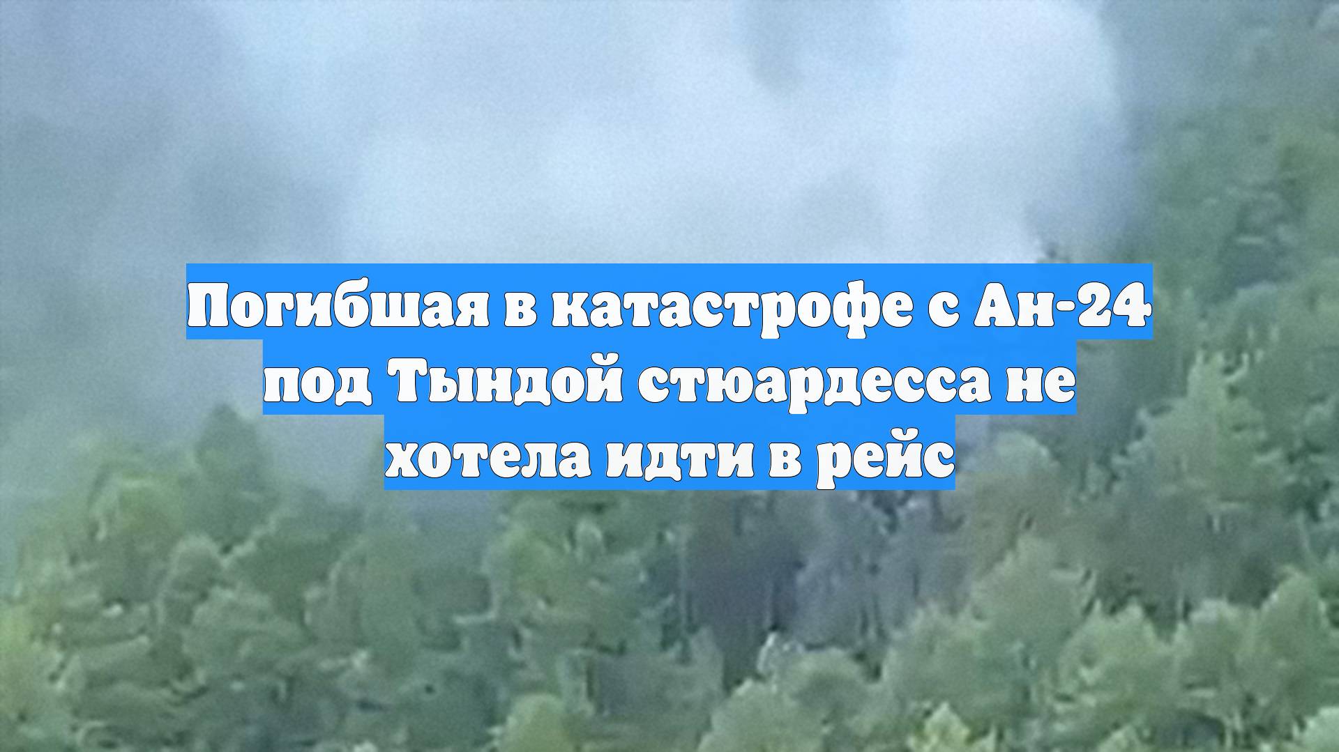 Погибшая в катастрофе с Ан-24 под Тындой стюардесса не хотела идти в рейс смотреть онлайн