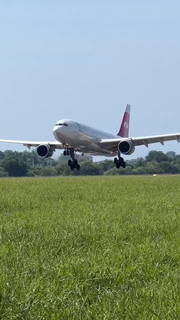 Красота посадки огромного Airbus A330 Nordwind Airlines в аэропорту Сочи смотреть онлайн