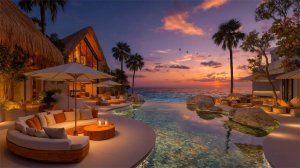 Летний Джаз в Тропиках под Закат | Вечерняя Атмосфера Джаза у Океана| Музыка на Фоне