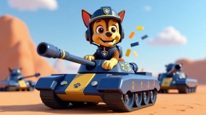 Щенячий патруль, Скай, Маршал, Эверест, Гончик, Крепышь и Роки стали пилотами детских танков.