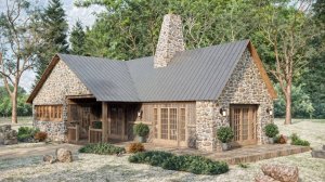 Вы влюбитесь в этот дом из камня. Размер 9x15 м