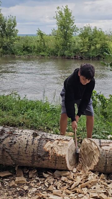 Рубка тополя армейским шведом #HultsBruk (1.6кг/68см). смотреть онлайн