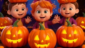 Пять маленьких тыкв с пузырьками-Пальчиковая семейная песня на Хэллоуин, Детское сенсорное Видео и в