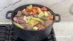 Чашушули-восхитительное блюдо с говядиной в казане. Голодным не смотреть! Говядина тушеная с овощами
