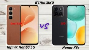 Infinix Hot 60 5G против Honor X6c : Производительность и 5G против Надежности и Баланса!