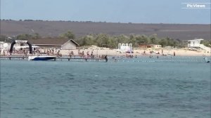 Крым Оленевка сегодня 28 июля 2025. Море и погода в Крыму сейчас. Какая обстановка на пляже.