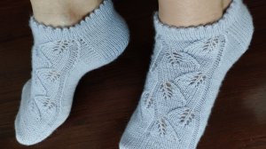Ажурные укороченные носки или „носки-невидимки” | Схема узора + видеоклип