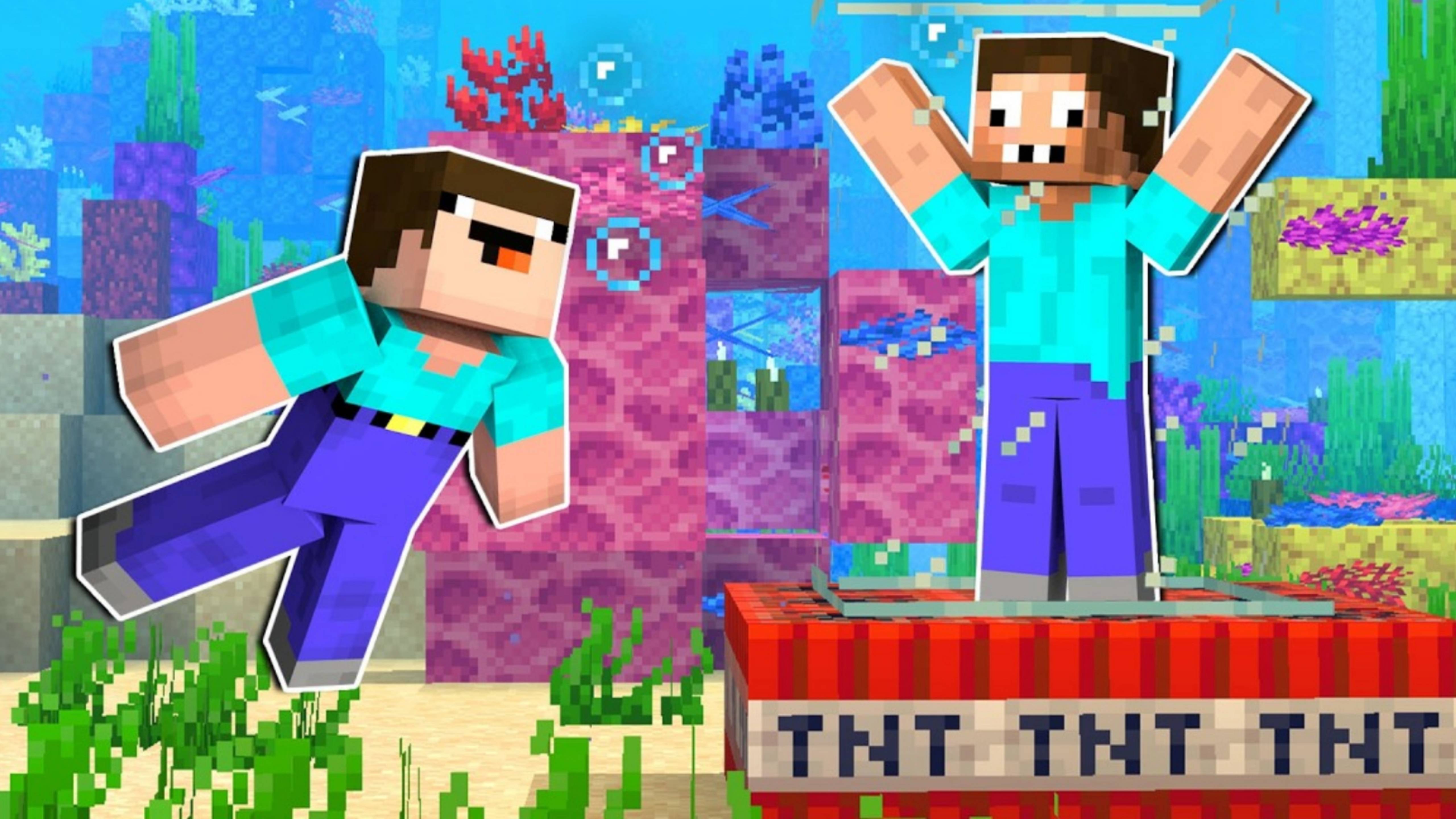 Нуб и про проходят подводную троллинг карту в Майнкрафт ДакПлей DakPlay смотреть онлайн