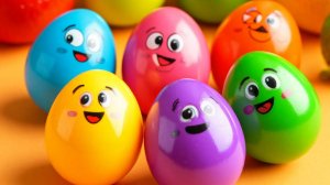 Детские сенсорные яйца-сюрпризы Учат цвета и цифры, Забавные фрукты, веселая анимация