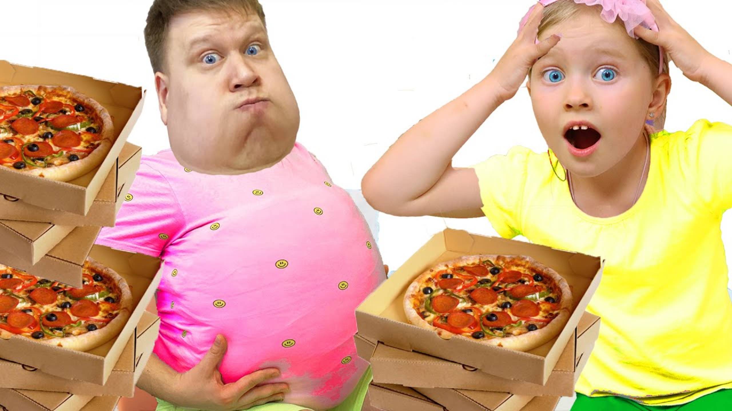 Милана учит папу и подругу правильно питаться