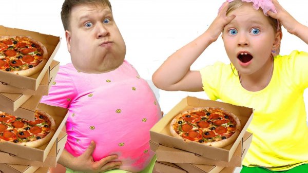 Милана учит папу и подругу правильно питаться