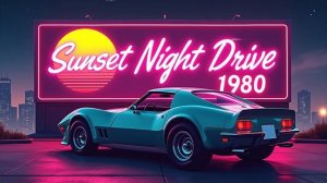 Sunset Night Drive 1980 – Synthwave Reflections at Golden Hour