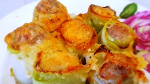 Рулетики из кабачков с фаршем