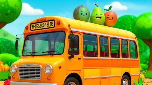 Колеса в Автобусе, Песня и Веселый Фруктовый танец, Веселая Фруктовая Детская Сенсорная анимация с м