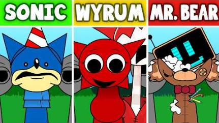 Incredibox Sprunki MR.BEAR Vs. SONIC Vs. WYRUM (Все версии) | NEW MOD | NORMAL VS. HORROR смотреть онлайн