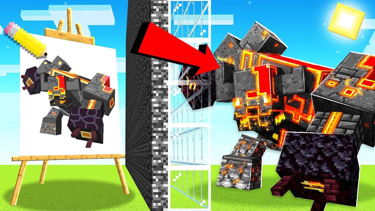 Майнкрафт, но РИСУЯ МОБОВ, ОНИ СТАНОВЯТСЯ ЖИВЫМИ в БИТВЕ МОБОВ... смотреть онлайн