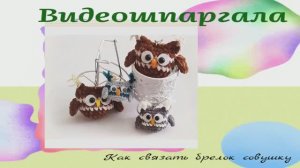 Как связать брелок сова крючком из плюшевой пряжи. Видеошпаргалка.