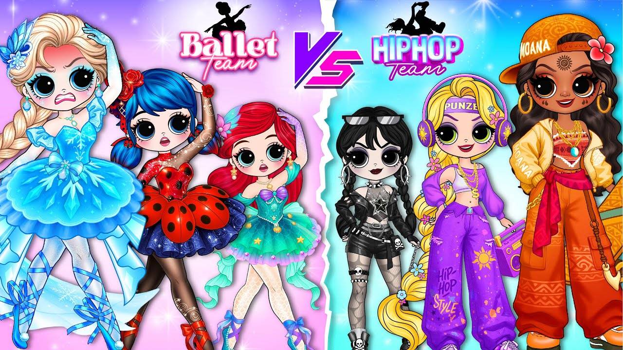 Диснеевская принцесса, Среда и Божья коровка превращаются в Куроми, Мелоди Фэшн, модных бумажных кук смотреть онлайн