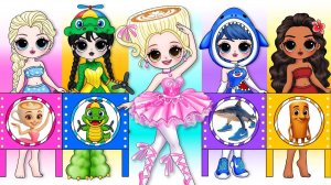 Что, если бы Принцессы Диснея и Божья Коровка превратились в Модных Бумажных кукол Лило и Стич своим