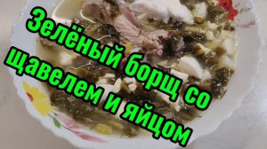 Зелёный борщ со щавелем и яйцом