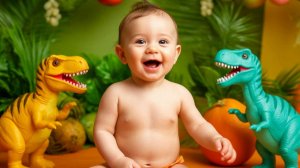 Детские фруктовые танцы с динозаврами Сенсорное видео с низкой стимуляцией для младенцев