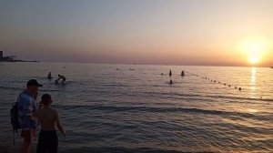 Анапа побережье , море , красивый закат