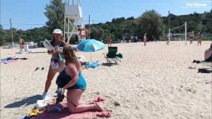 Голубицкая Азовское море Центральный пляж сегодня 28 июля 2025. Погода в Голубицкой сейчас.