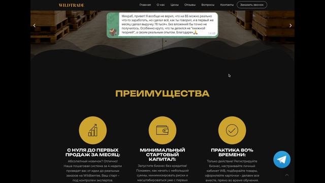 Сайт на тему обучение продажам на маркетплейсах / Портфолио веб-мастера, создание сайта