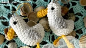 Амигуруми: схема Брелок Чайка | Игрушки вязаные крючком