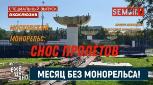 МОНОРЕЛЬС: ДЕМОНТАЖ ПРОЛЁТОВ И СТАНЦИИ. НОВЫЕ КАДРЫ! ЭКСКЛЮЗИВ. ЕЖЕДНЕВНО. Выпуск от 28.07.2025