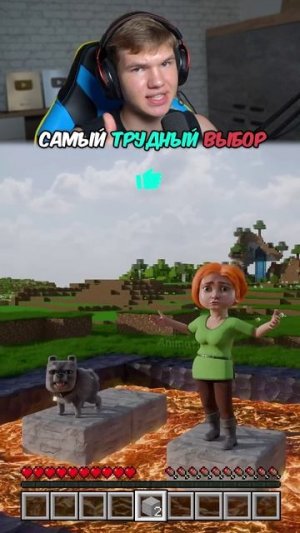Самый Трудный Выбор в Minecraft! 🐶 #shorts #шортс #minecraft #майнкрафт #вмайнкрафт #майн #lisfox