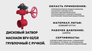 Дисковый затвор Динарм Machaon BFV-02_GR грувлочный с редуктором.