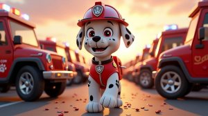 Щенячий патруль, Скай, Маршал, Эверест, Гончик, Крепышь и Роки катаются на Джипах