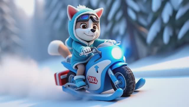 Щенячий патруль, Скай, Маршал, Эверест, Гончик, Крепышь и Роки катаются на Мотоциклах смотреть онлайн