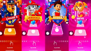 PAW PATROL: CHASE VS MARSHALL VS RYDER VS SKYE 🎶 Tiles Hop EDM RUSH! - Coffin Dance Song