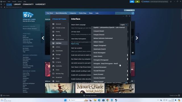 How to Change Language on Steam
