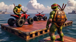 Мультики про машинки и мотоциклы. Черепашка проходит полосу препятствий.