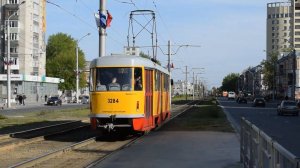 Трамвай Tatra T3SU КВР Барнаул-3284. Покатушки по Барнаулу.