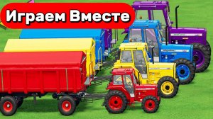 МУЛЬТИКИ ПРО РАЗНОЦВЕТНЫЕ ТРАКТОРА НА ГОРКАХ ДЛЯ ДЕТЕЙ 🚜 ГОНКИ НА РАЗНОЦВЕТНЫХ ГОРКАХ