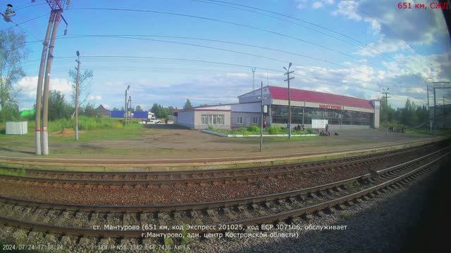 Железная дорога Мантурово - Нея - Николо-Полома (вид из окна поезда, южная сторона) (Транссиб, СЖД)